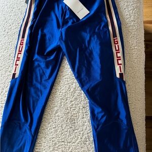 Gucci Royal Blue Track Pants with Logo Accents